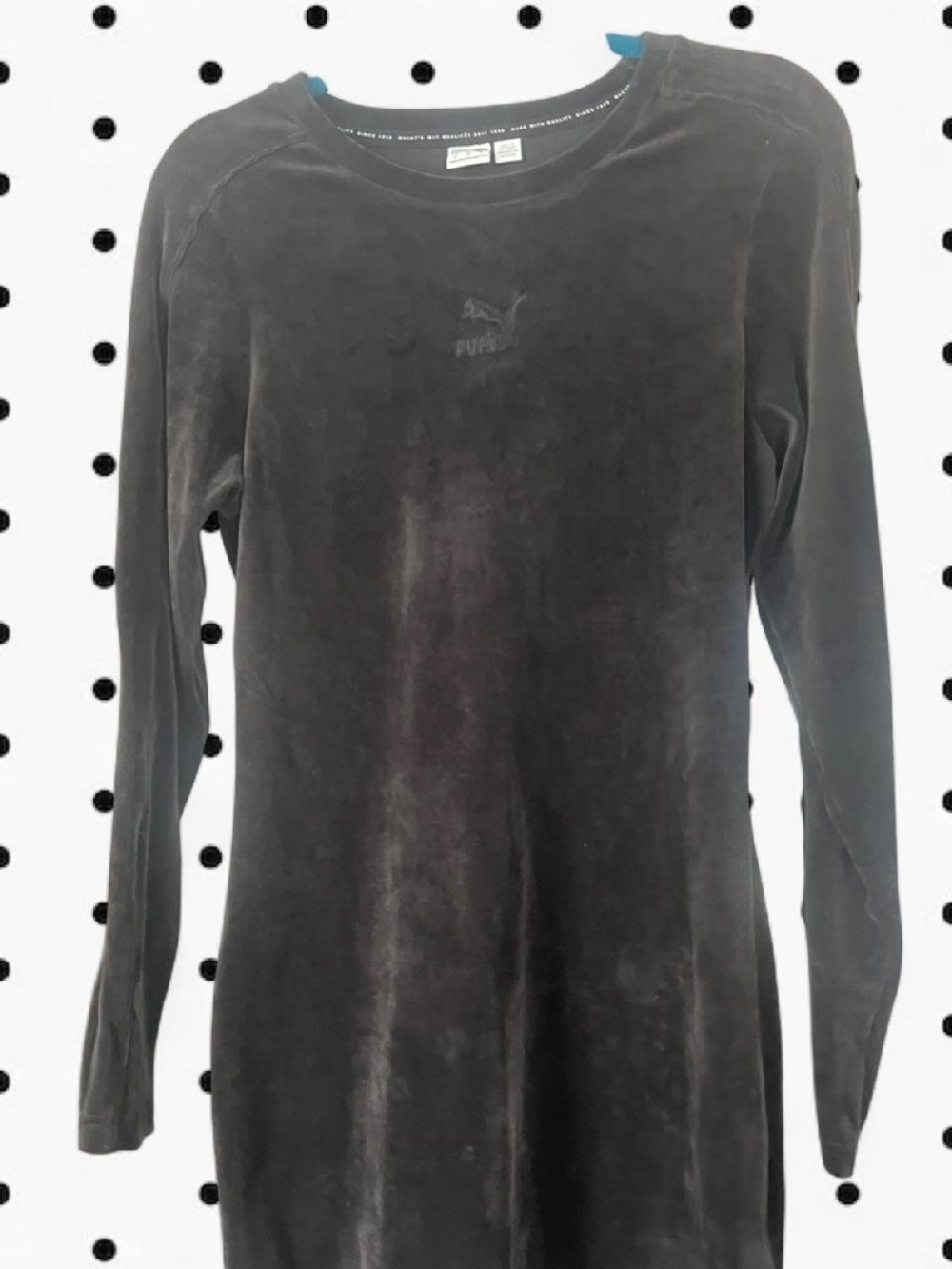 Puma Womens Black Crewneck Long-Sleeve Sweater Dress